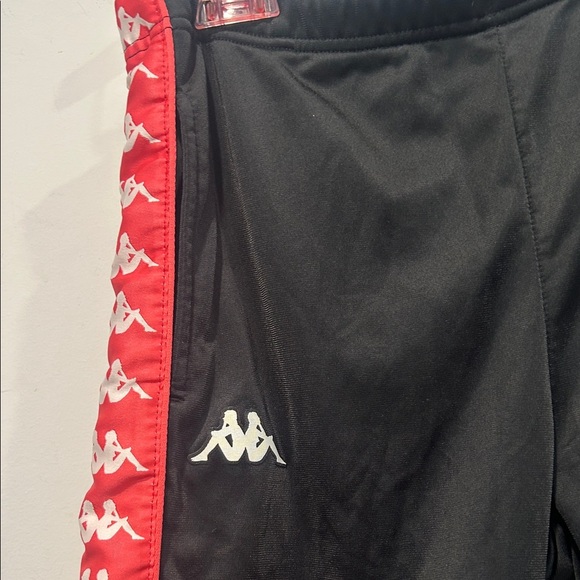 Kappa Black Track Pants with pink Trim and logo down side small women’s jogger - Picture 4 of 7
